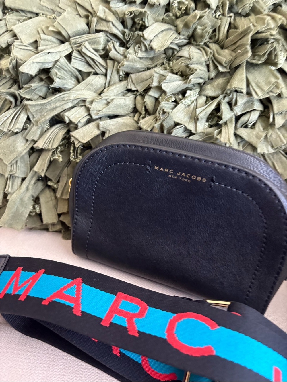 Marc Jacobs Saffiano Leather Crossbody with Logo Strap